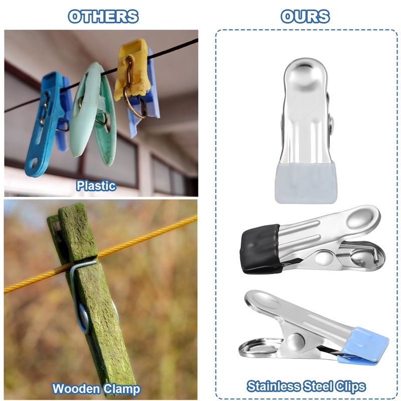 Klip Penjepit Pakaian / Kaos Kaki / Handuk Bahan Stainless Steel