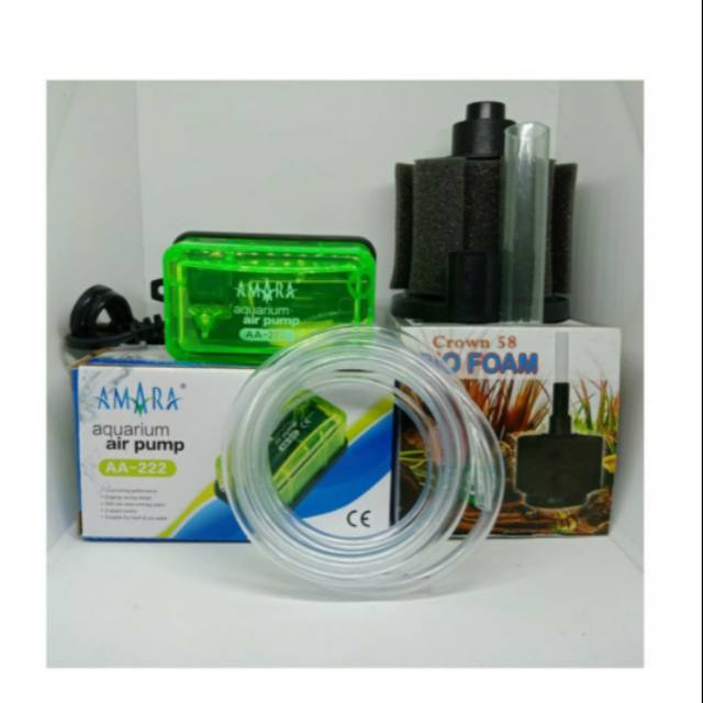 Paket Filter Aquarium aerator Amara + Bio Foam s