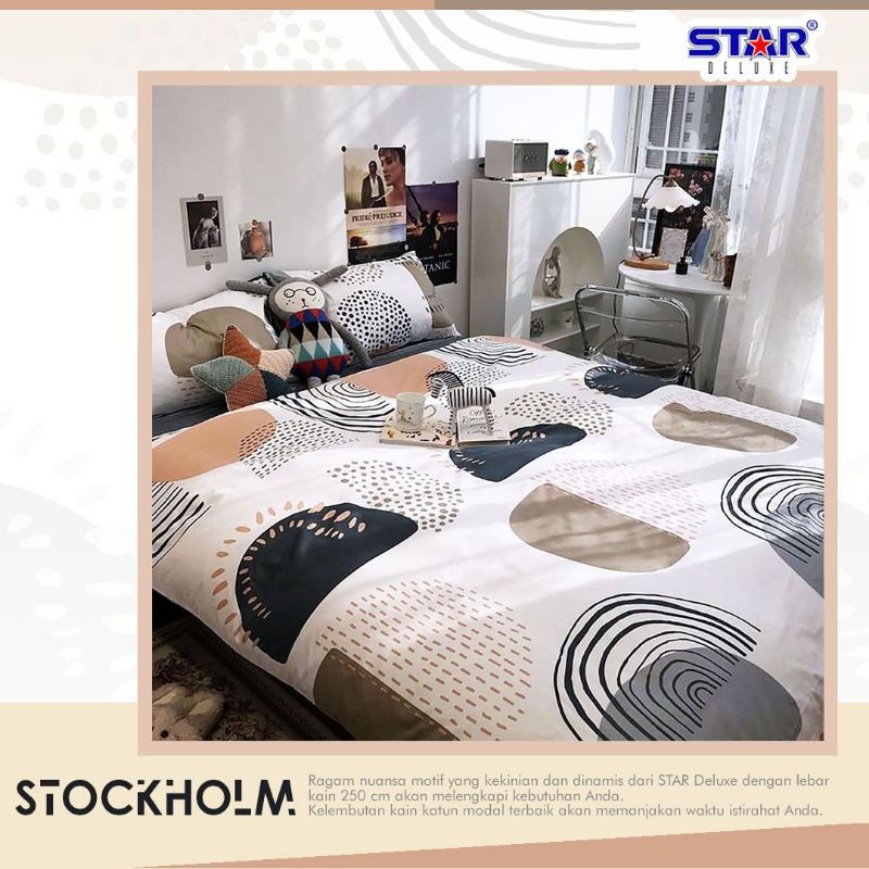 KAIN BAHAN SPREI METERAN KATUN STAR MOTIF STOCKHOLM