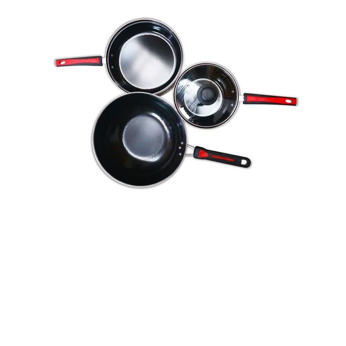 Panci Set enamel GSF  2630 Anti karat 4 Pcs hitam