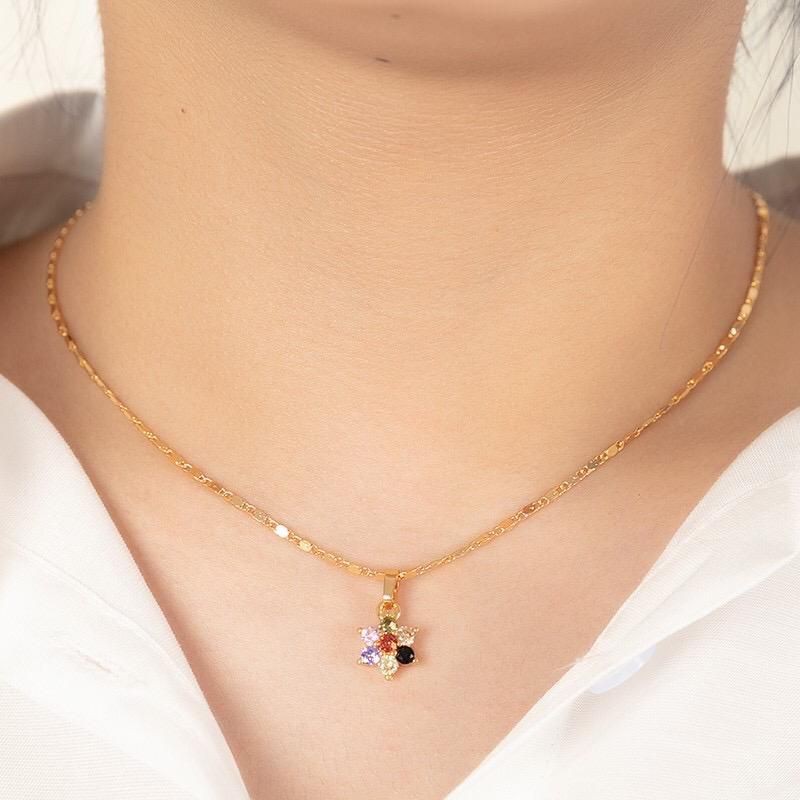 kalung motif batu warna fashion