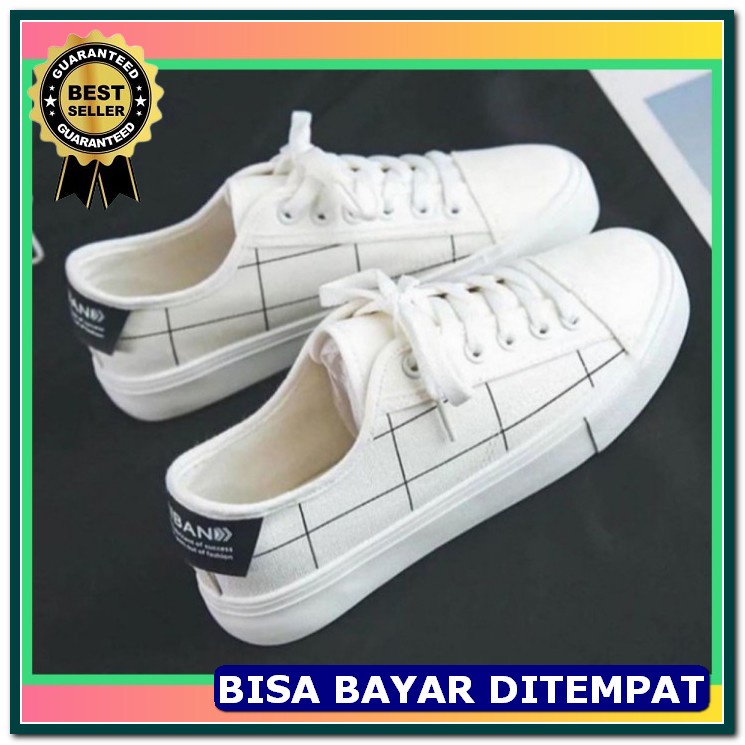 Sepatu Kets Wanita / Sepatu Cats Wanita Sepatu Casual Wanita Terb TE964 Sepatu   Terbaru  - Putih, 3