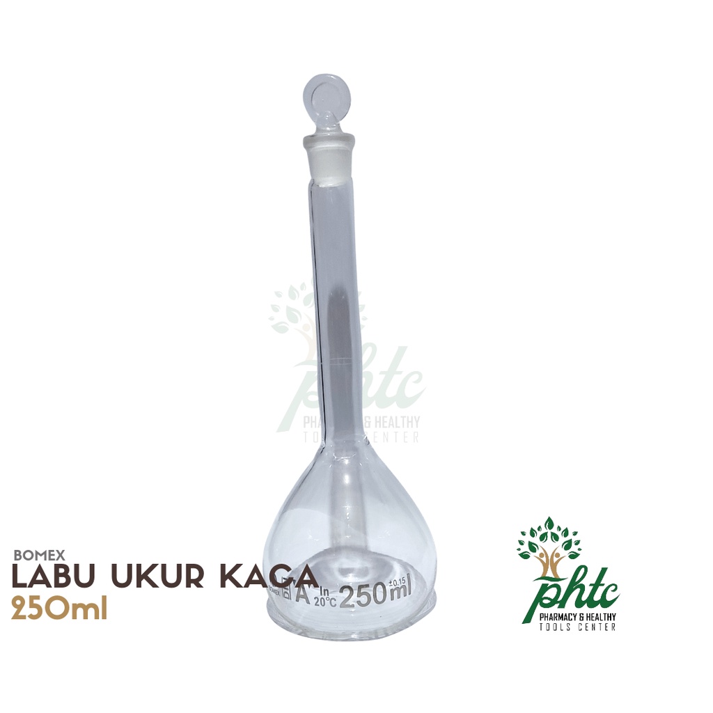 BOMEX Labu Ukur 250ml l Labu Takar Kaca l Labu Volume 250 ml Kaca