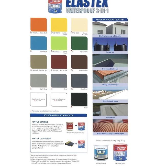 Elastex waterproof 1kg WARNA PUTIH ABU 1KG / cat Waterproofing Nippon paint Elastex 1kg