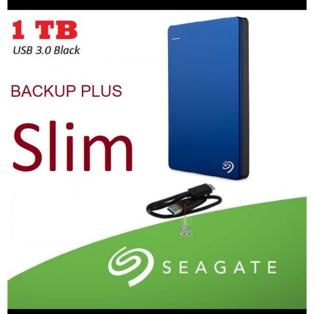 Hardisk Eksternal 1 TB Seagate backup plus slim