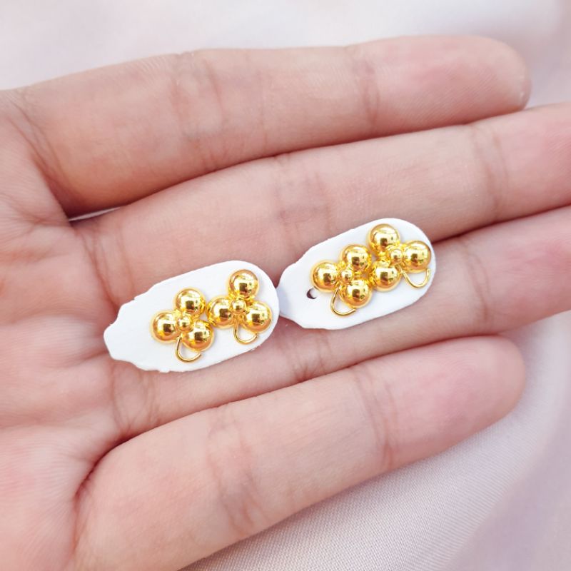 Anting tusuk giwang model anggur emas asli kadar 300, perhiasan emas asli, anting giwang, anting ema