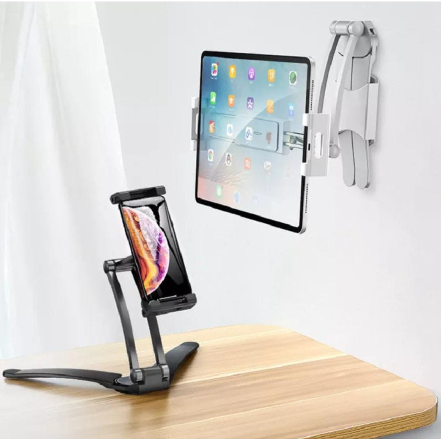 Holder 2 In 1 Kitchen Desktop Tablet Stand Wall Ipad Holder