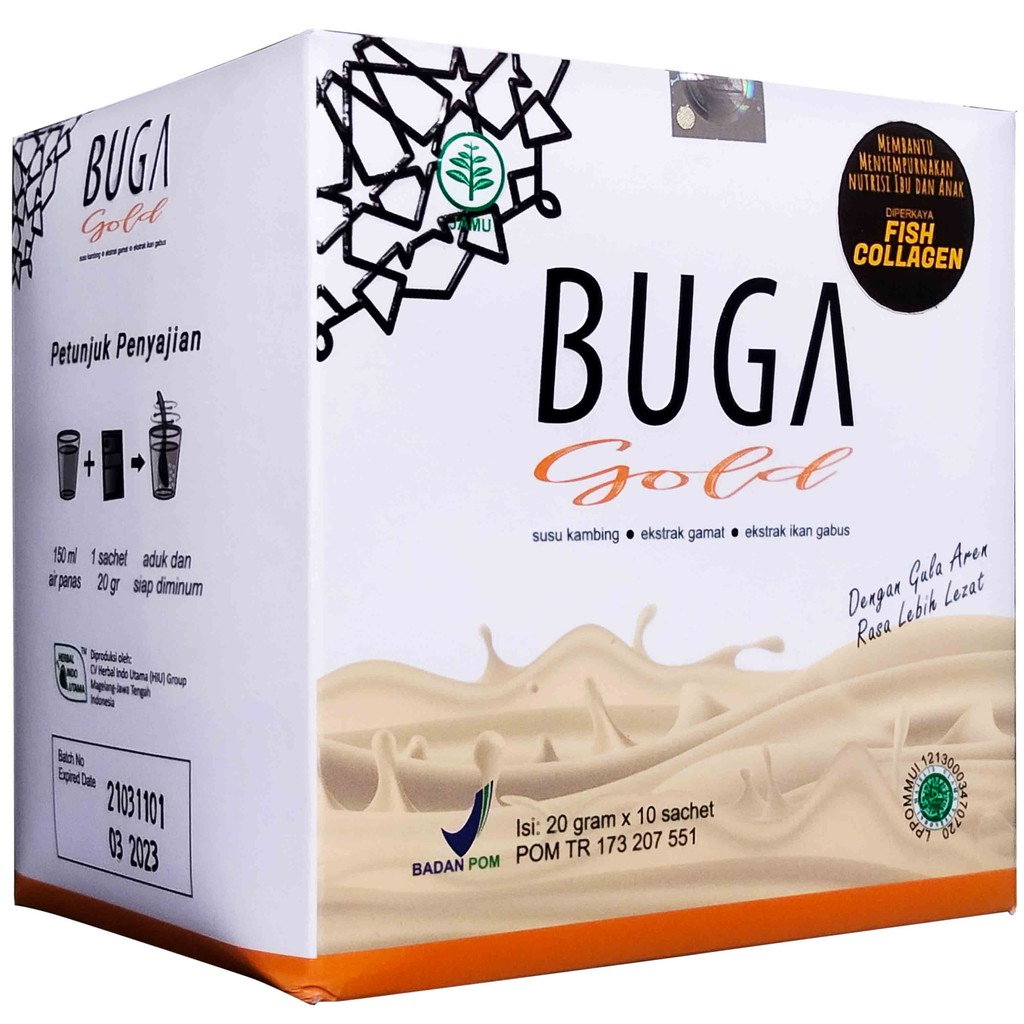 

BUGA Gold Susu Kambing Etawa Gula Aren dengan Ekstrak Gamat dan Ikan Gabus + Collagen