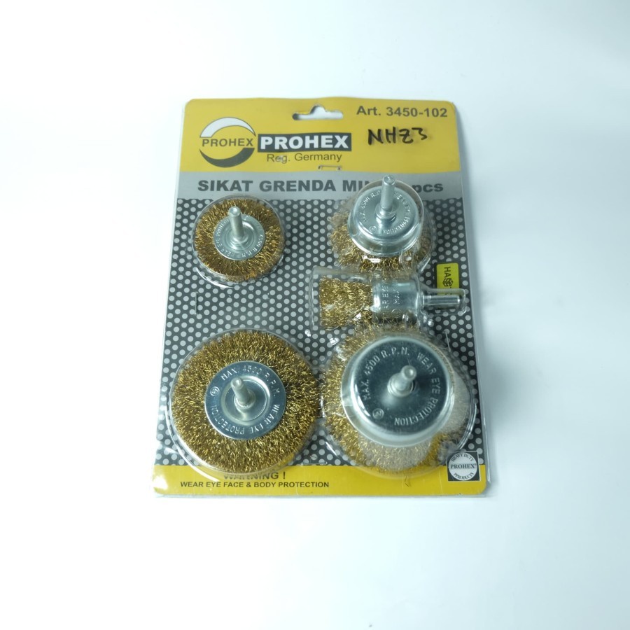 PROHEX 3450-102 Sikat Grenda Mini/Mata Bor Sikat - 5pcs