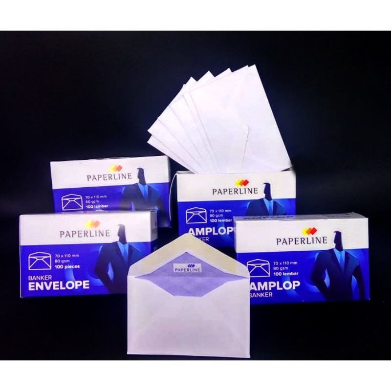 amplop banker PAPERLINE 1 box amplop kecil paperline isi 100 amplop paperline 70 x 110 mm