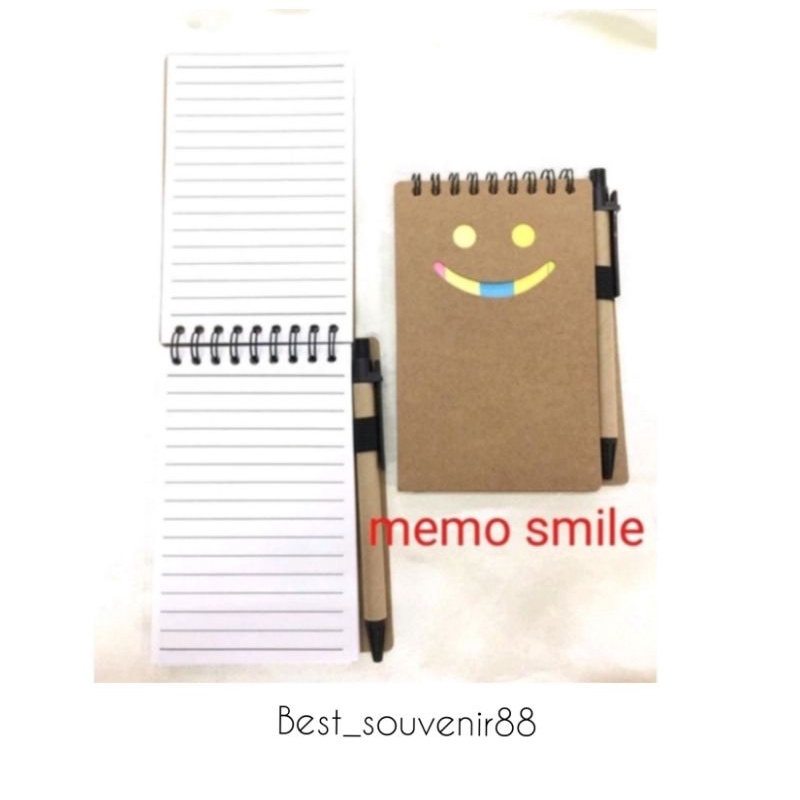 

Note Book Smile/Notes Buku Tulis/ Buku Catatan / Memo Pos it + Pulpen