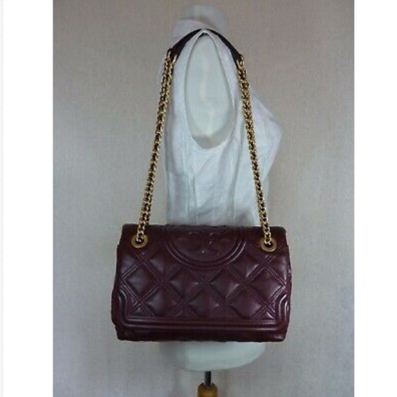 Tory Burch Fleming Soft Convertible Shoulder Bag Maroon