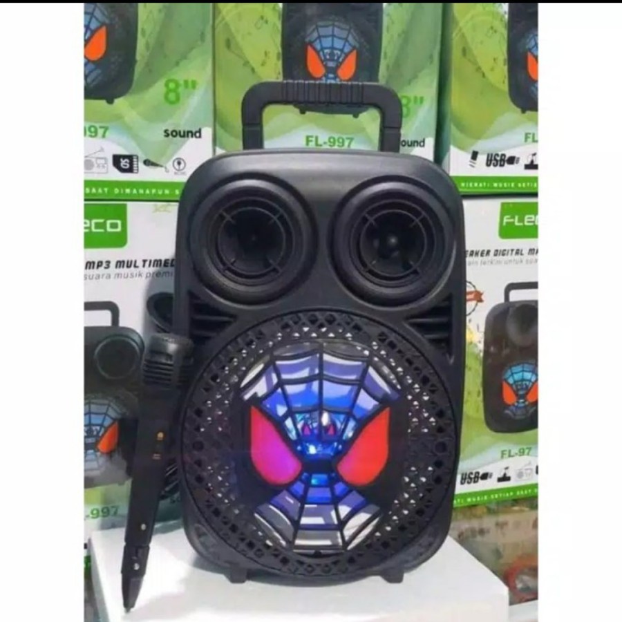 Speaker Bluetooth Fleco FL-97 (8 Inch) Free Mic+Romote