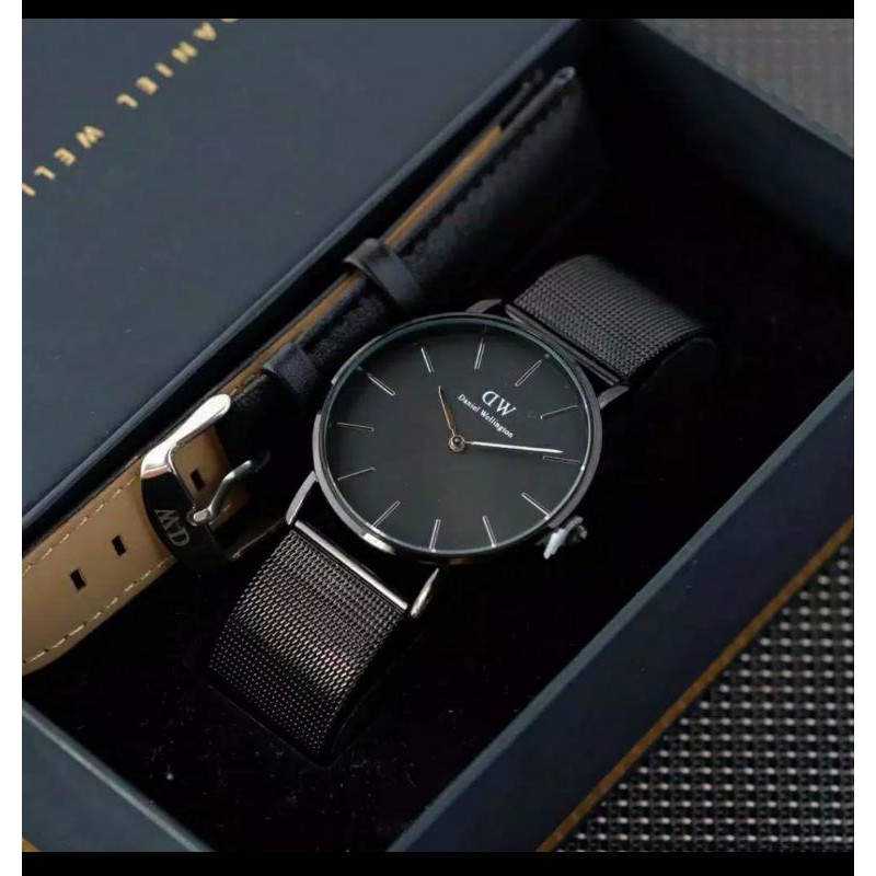 (COD & GRATIS ONGKIR) Jam Tangan Wanita & Pria D&W Classic WD Fashion Paket Free Kulit dan Box Ori