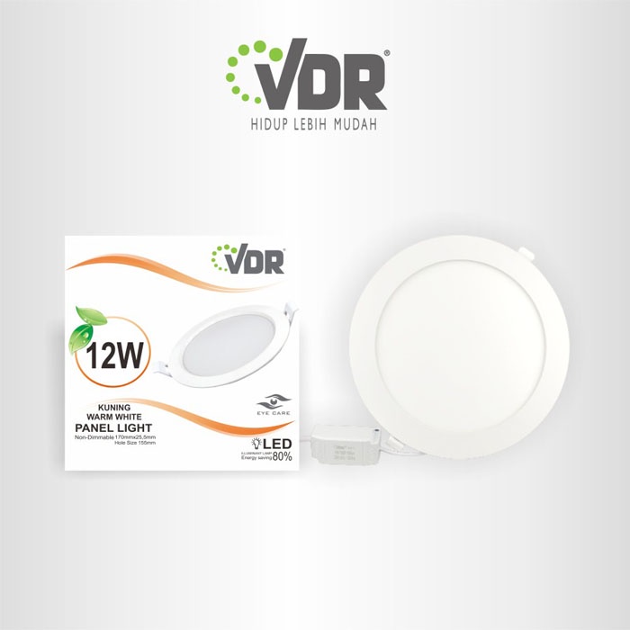 VDR LED Panel Light 12 Watt V-212-1PL Putih V-212-1PLW Kuning