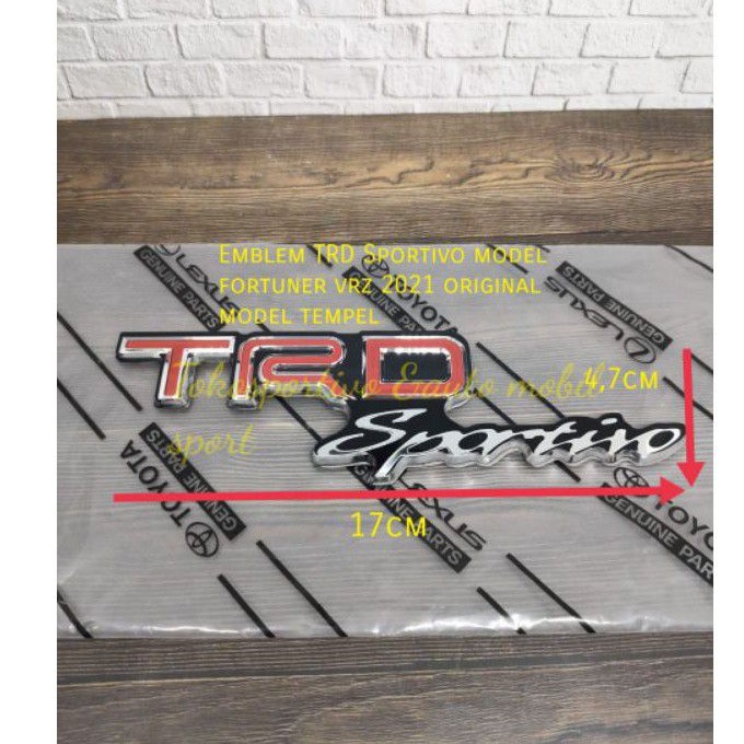 Emblem Logo Huruf Tulisan Lambang TRD Sportivo model Fortuner vrz 2021 Trdsportivo model tempel ORI