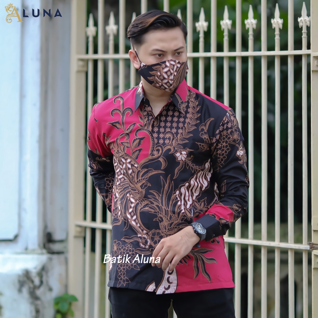 KEMEJA BATIK PRIA LENGAN PANJANG PREMIUM REGULAR MODERN BATIK ALUNA PCW 085