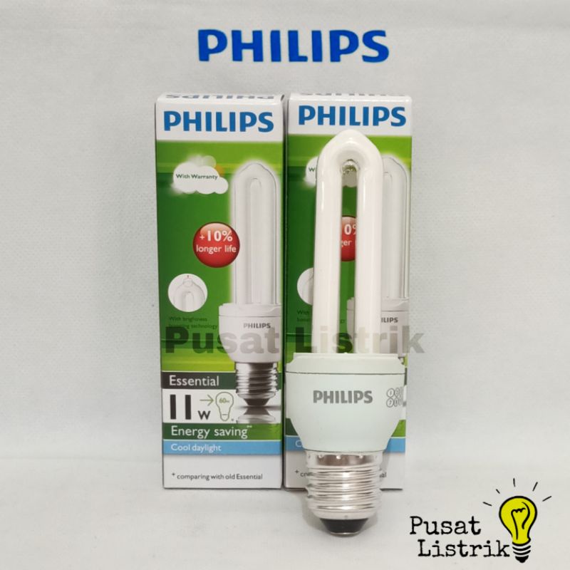 Lampu PLC 11watt Philips Lampu Essential 11w Putih