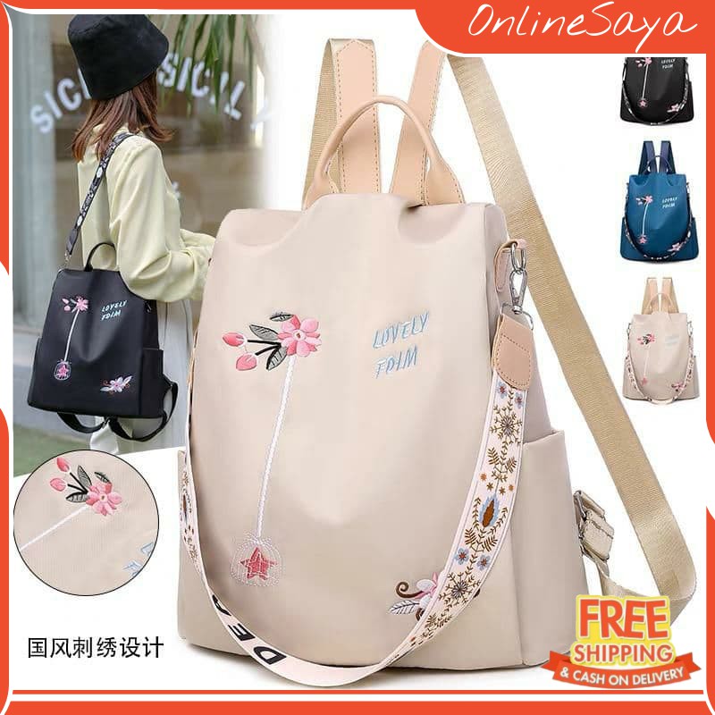 Tas Ransel Wanita Viral Branded Multifungsi Cod Berkualitas High Quality X0M8 Multifungsi Backpack M