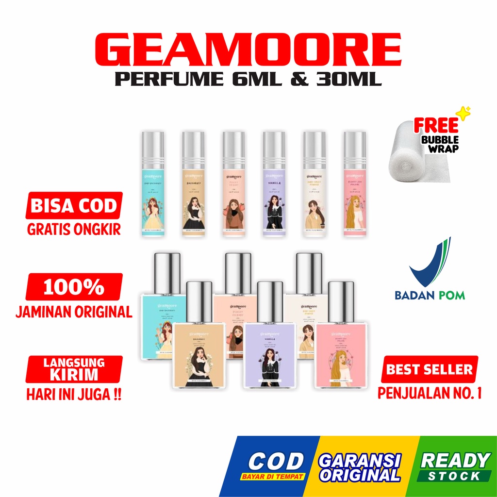 Geamoore [COD] Inspired Perfume 6ml 30ml Botol Roll On Parfum Body Mist BPOM Free Bubble Wrap