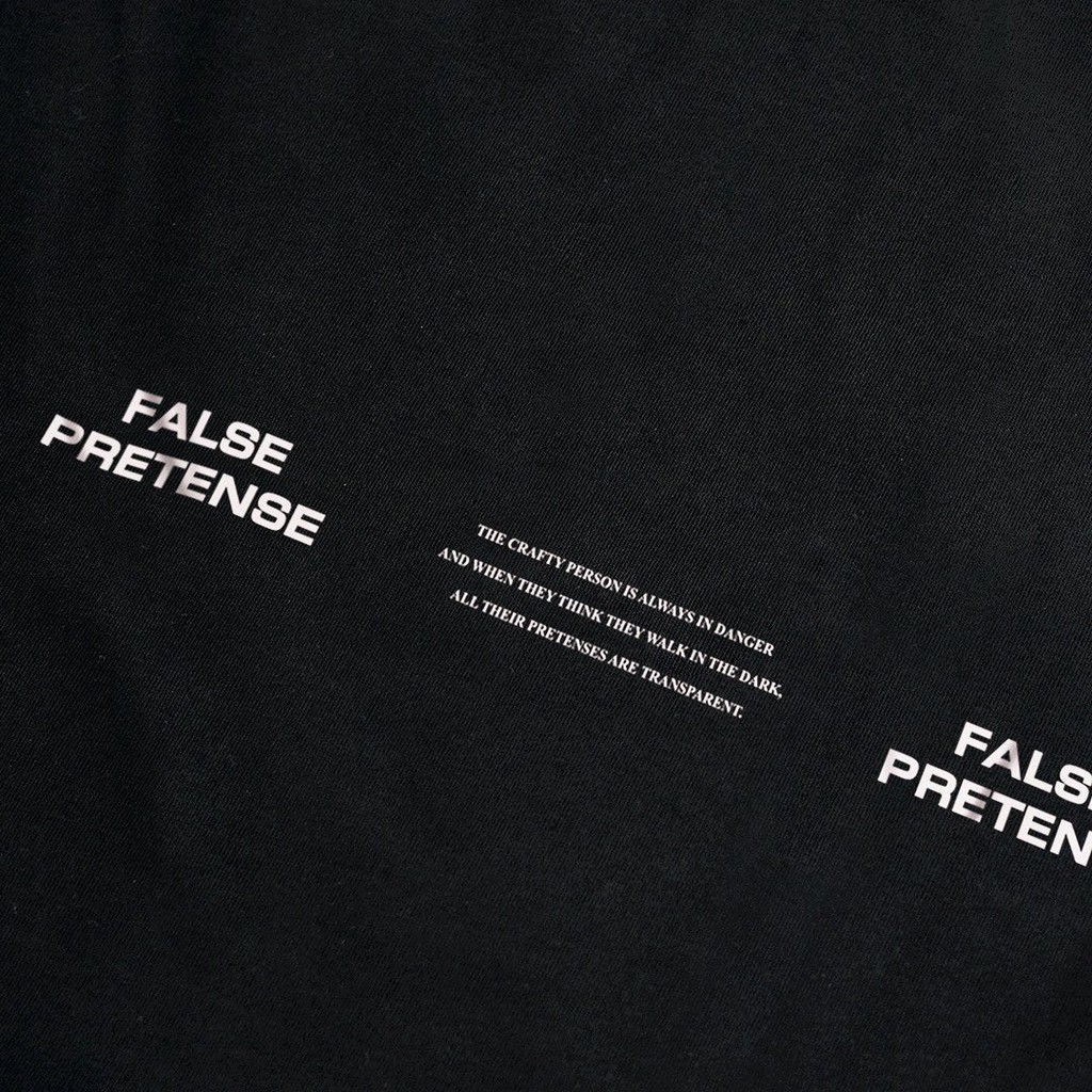 TSHIRT POPCULINE FALSE PRETENSE BLACK