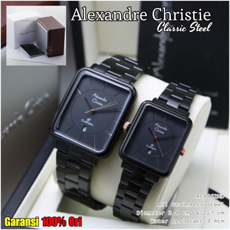 Original JAM ALEXANDER CHRISTIE PRIA ORI RANTAI KOTAK AC 8662 ALEXANDRE CRISTY ORIGINAL 100% CRISTIE