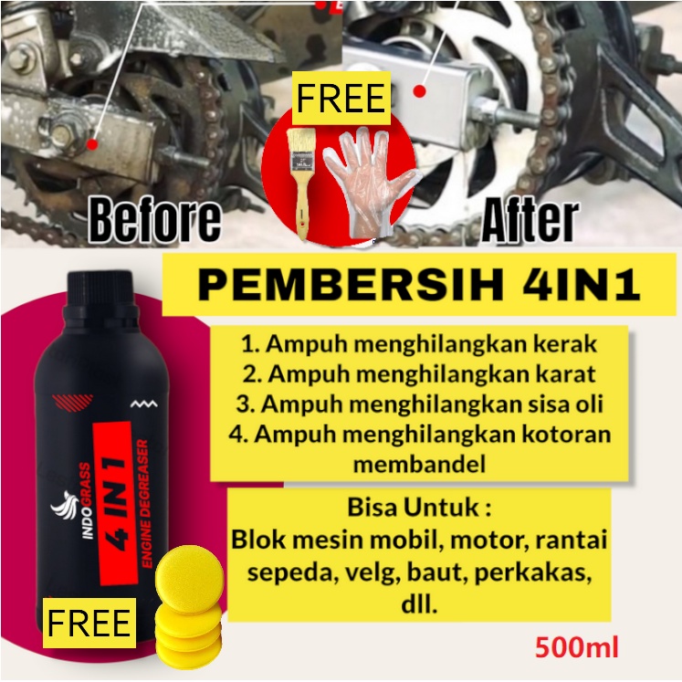 Pembersih mesin motor mobil cairan pembersih kerak karat mesin motor engine degreaser cleaner rantai sepeda motor perkakas cairan penghilang kotoran karat perawatan eksterior kendaraan blok mesin RS31 500ml