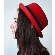 Fedora Porkpie Pork Pie Bloater Hat Size Xl Straw Red Color Topi Pork Pie Hat Original Pria Wanita W