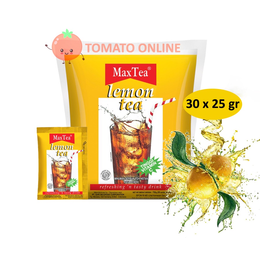 Max Tea Maxtea / LEMON TEH / 1 PACK Isi 30 Sachets Sachet ( 750 gram )