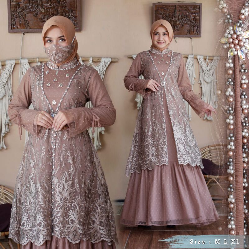 GAMIS RIANTY BRUKAT | GAMIS PESTA | GAMIS | GAMIS TILE | GAMIS KONDANGAN | GAMIS BRUKAT | GAMIS TILE PESTA | GAMIS KEBAYA | DRESS KONDANGAN | DRESS PESTA MEWAH