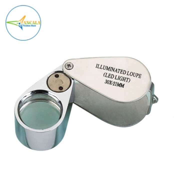 

Lup Geologi - Loupe LED Illuminated Metal Jewelers Eye 30x Magnifier
