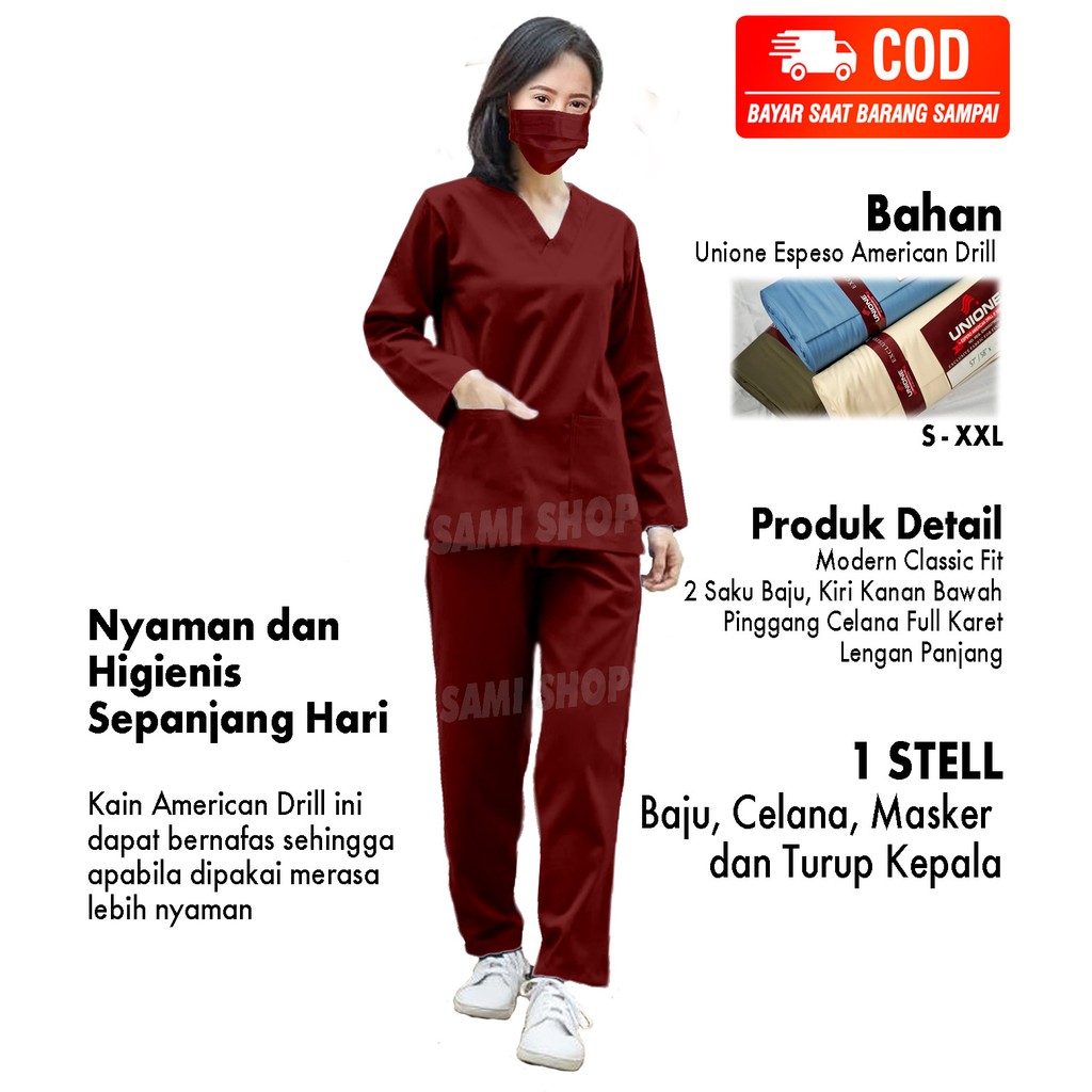 Baju Seragam perawat / baju oka / baju jaga / baju scrub perawat / baju oka lengan panjang / scrubs doctors / dokter