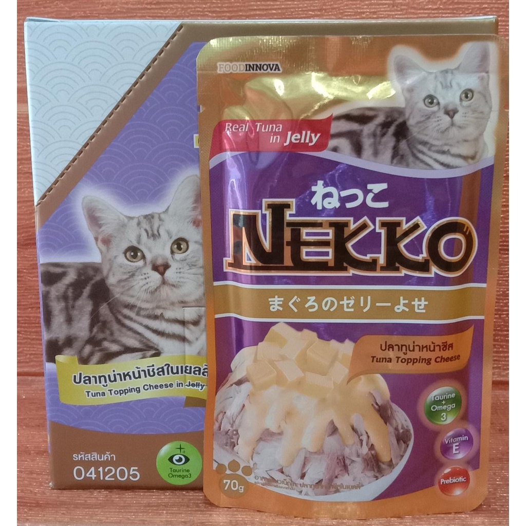 Nekko pouch 70gr Tuna Topping Chesee Cat Food