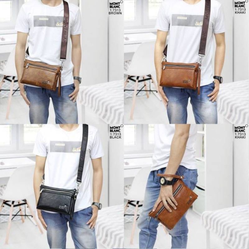 Handbag Selempang Tangan Tas MB 7313 pria/wanita kulit import