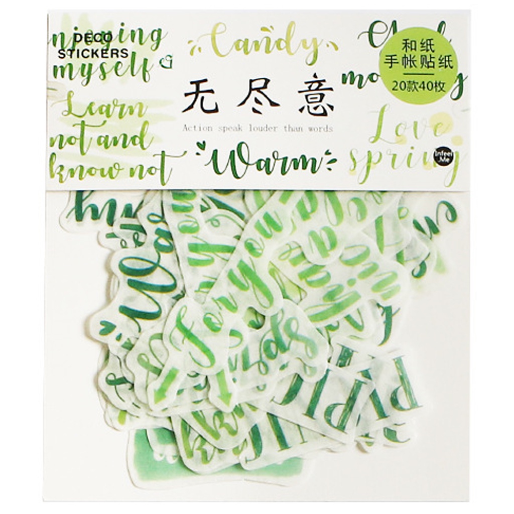 

Infeel.me Endless Meaning Green Quotes Deco Stickers