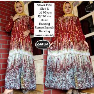Gamis Twill Ori Bahan Tebal Premium Size XL Realpic Murah  