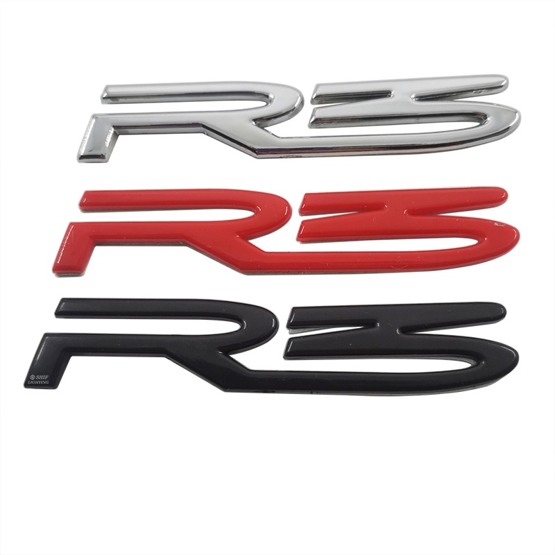 1pc Stiker Emblem Logo Lotus R3 Bahan ABS Untuk Fender Samping Mobil