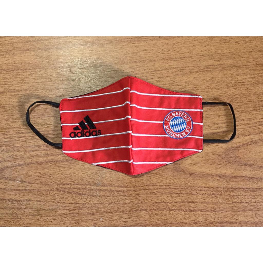 Masker Bordir Bola Munchen Kain Katun 3 Ply