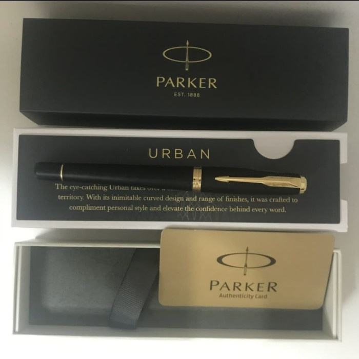 

Pen Parker Urban Matte Black GT RB HD TB Roller Ball Klip Emas promo