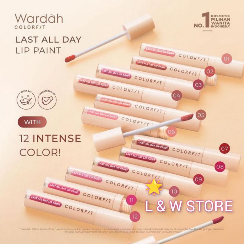 Wardah Colorfit Last All Day Lip Paint 4,2gr/Tahan Lama Hingga 12Jam