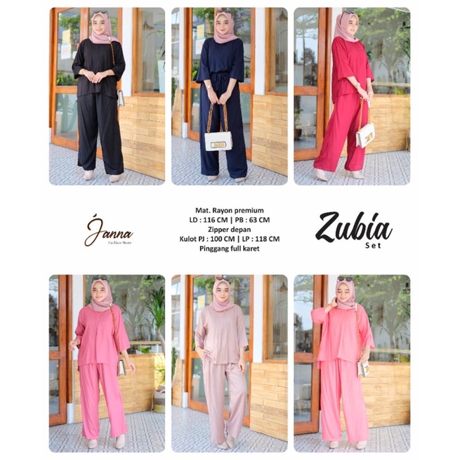 NEW ZUBIA SET LD116 BUSUI MATT RAYON PREMIUM ZIPER DEPAN ORIGINAL JANNA