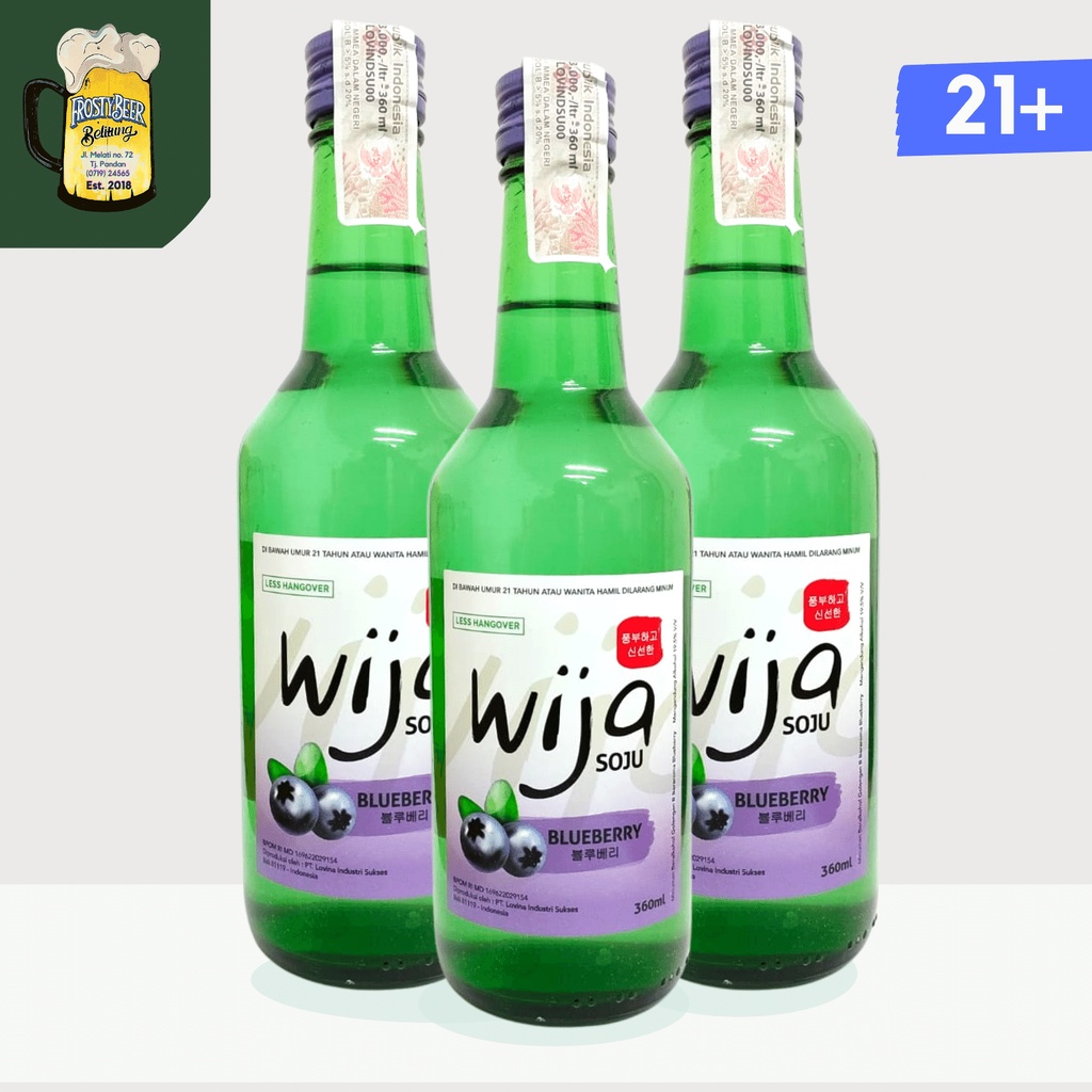 Jual Wija Soju Bluberry 19.5% 360 ml - minuman korea mirip jinro good ...