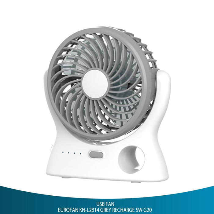EUROFAN KN-L2814 Grey Kipas Angin Isi Ulang USB