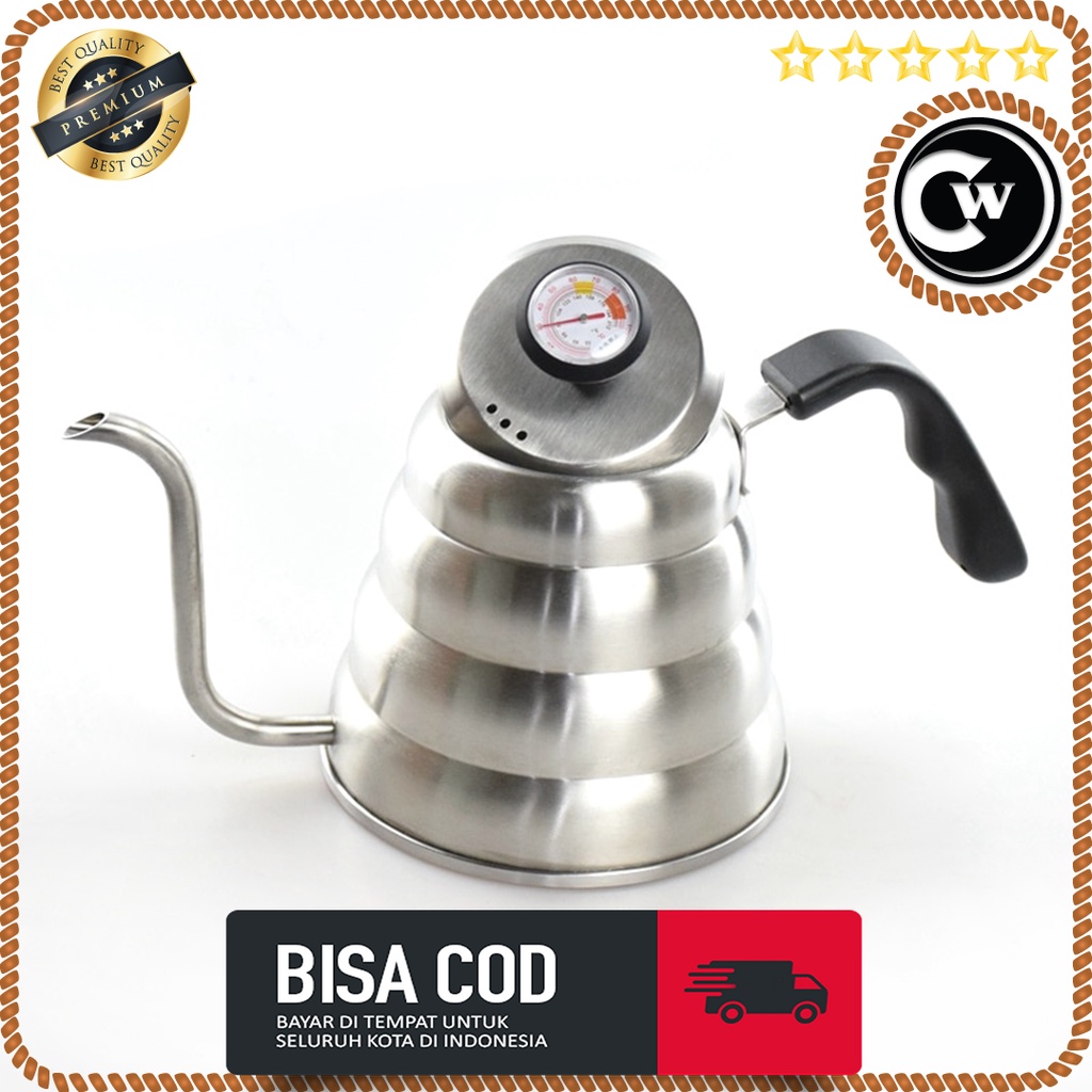 Gooseneck Kettle With Thermometer Teko Dengan Termometer 1200ml Teko Leher Angsa 1200ml 5243