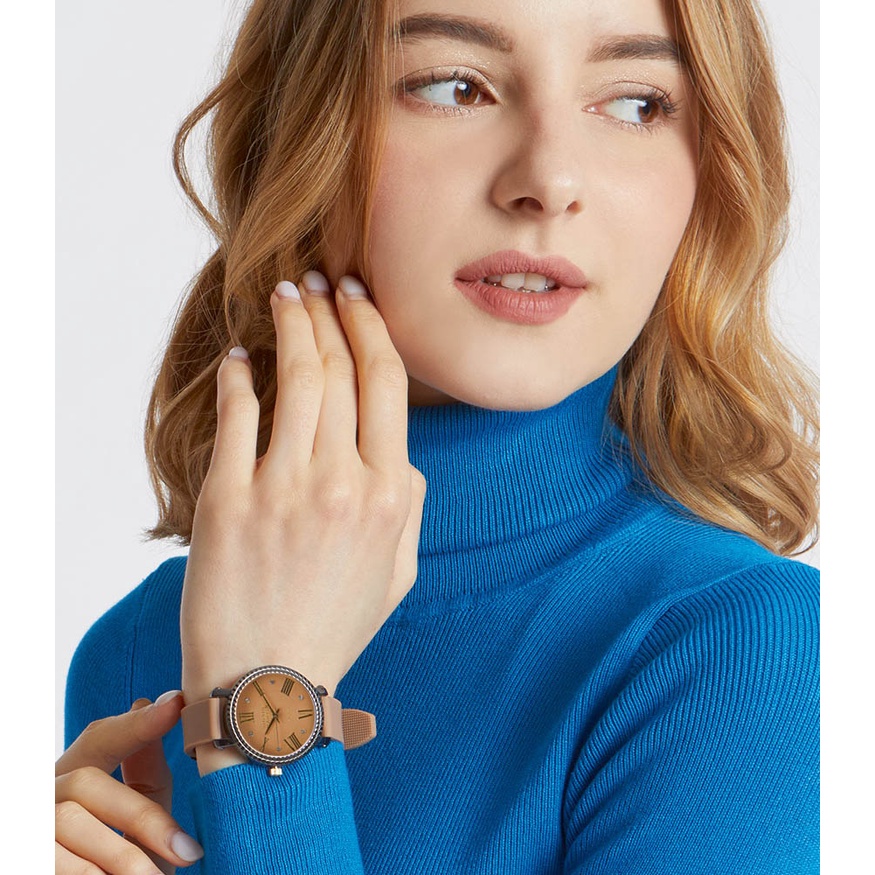 JAM TANGAN WANITA IMPORT BRANDED SOPHIE PARIS KICI BROWN  = JTS05B7 ORIGINAL