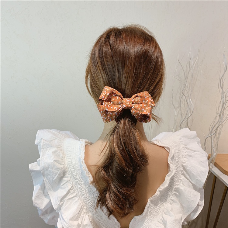 Jepit Rambut Korea Perempuan Dewasa Pita Besar Motif Bunga Aksesoris Fashion Style Kekinian Kualitas Import AK228