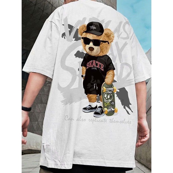 KAOS PRIA SKATE STRAY BEAR COTTON COMBED 30S - KAOS COTTON COMBAD PREMIUM