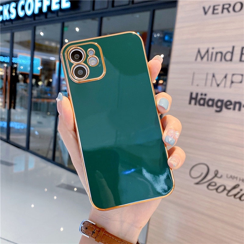 Case Electroplating Warna Polos Untuk IPhone 7 8plus 11 12 Pro Max I Xs Max Xr X Csd