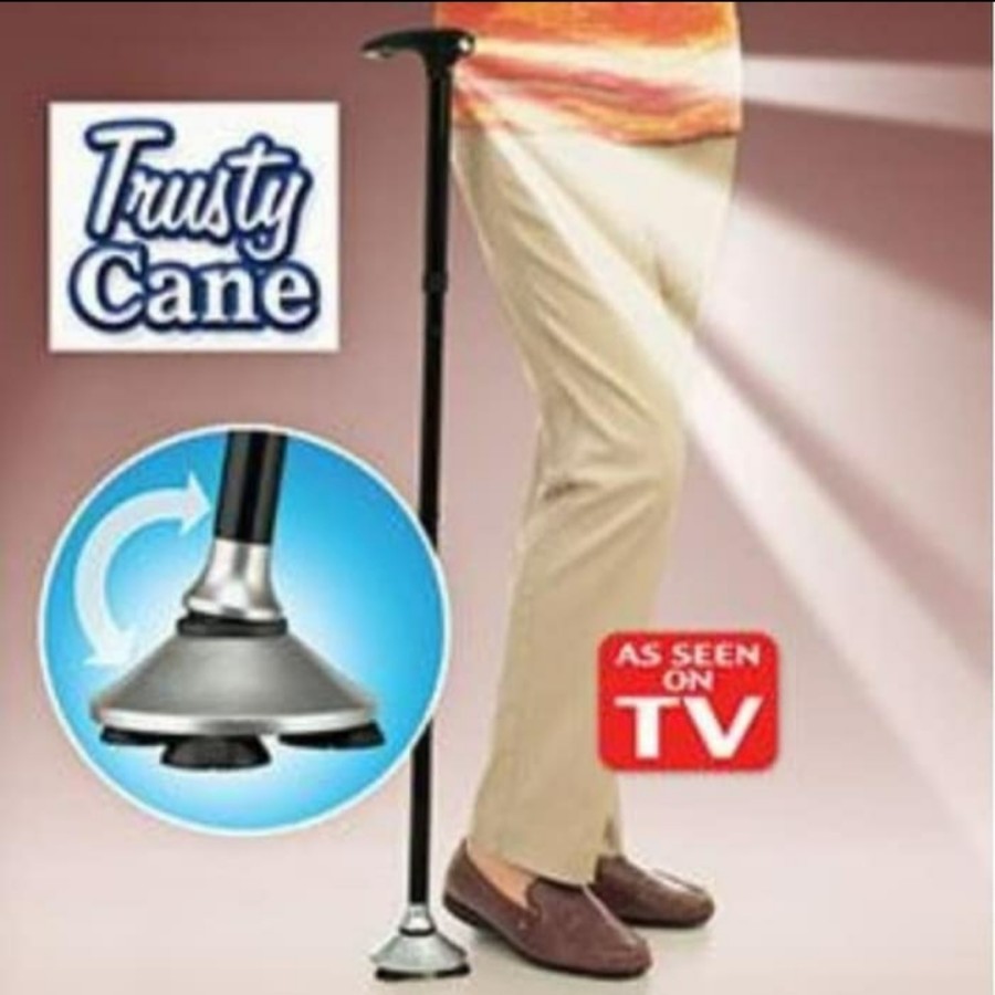 Tongkat Jalan Orang tua /Alat Bantu Jalan Orang Tua  /Tongkat Jalan Lipat Lampu LED Trusty Cane ORI/Magic Cane With LED