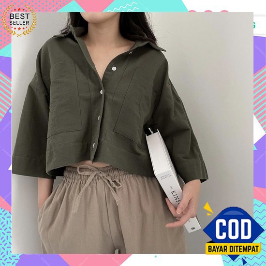 Terlaris Kemeja Wanita Jumbo Lengan Panjang Oversize Baju Atasan Cewek Blouse Formal Kantor Hitam Ke